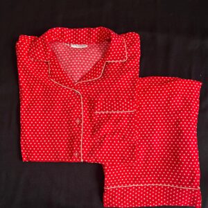 Red and White Polka Linen PJ Set