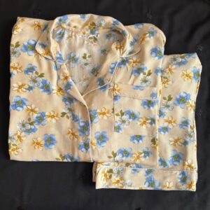 flowery aqua summer linen pj set (copy)