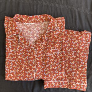 peach spring summer linen pj set (copy)