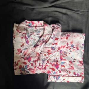 autumn leaf canopy summer linen pj set